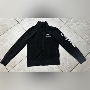 Hollister Black Grey Full-Zip Sweatshirt
